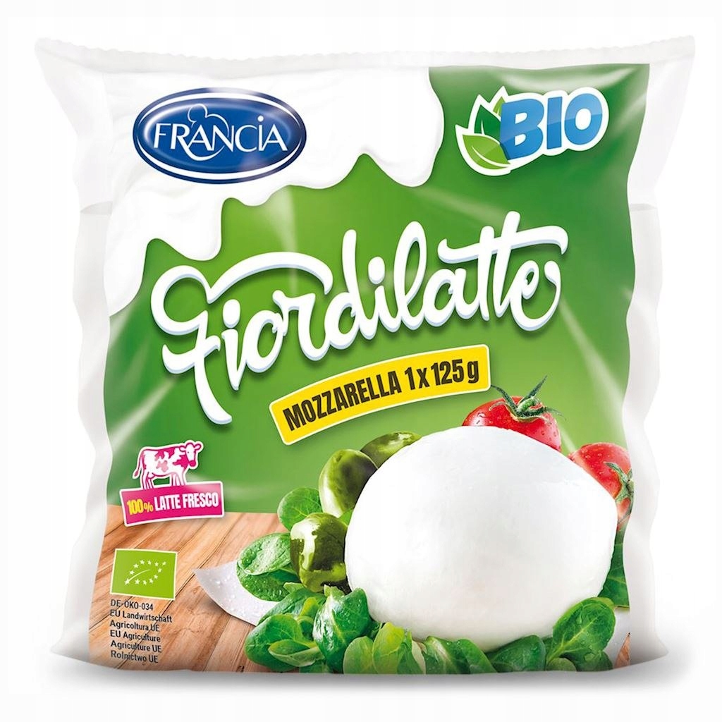 MOZZARELLA (1 duża kulka w folii) BIO 290 g - FRAN