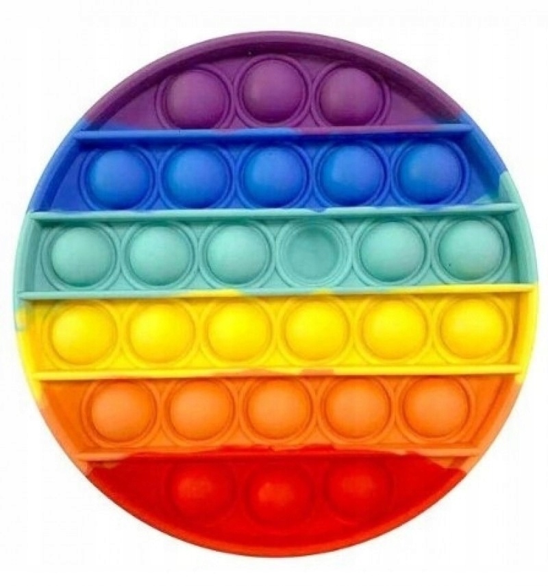 Kółko okrąg POP IT PUSH FIDGET TOY bubble tęczowe