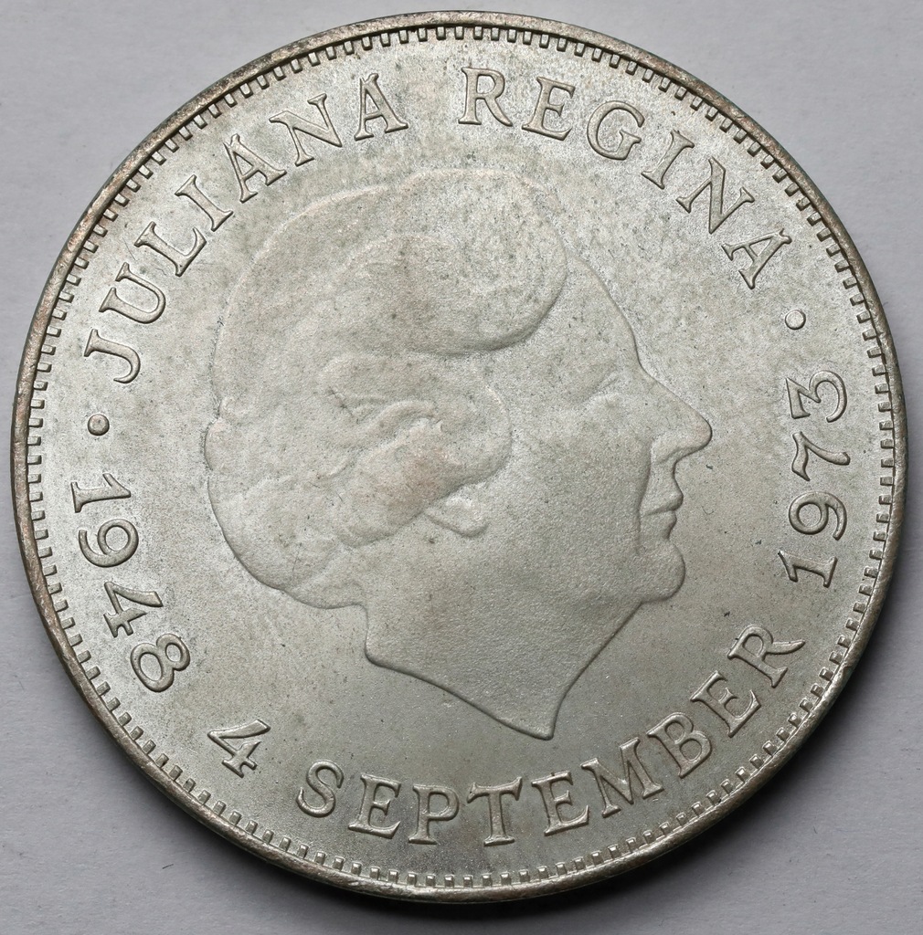 515. Niderlandy, 10 gulden 1973 Juliana Regina