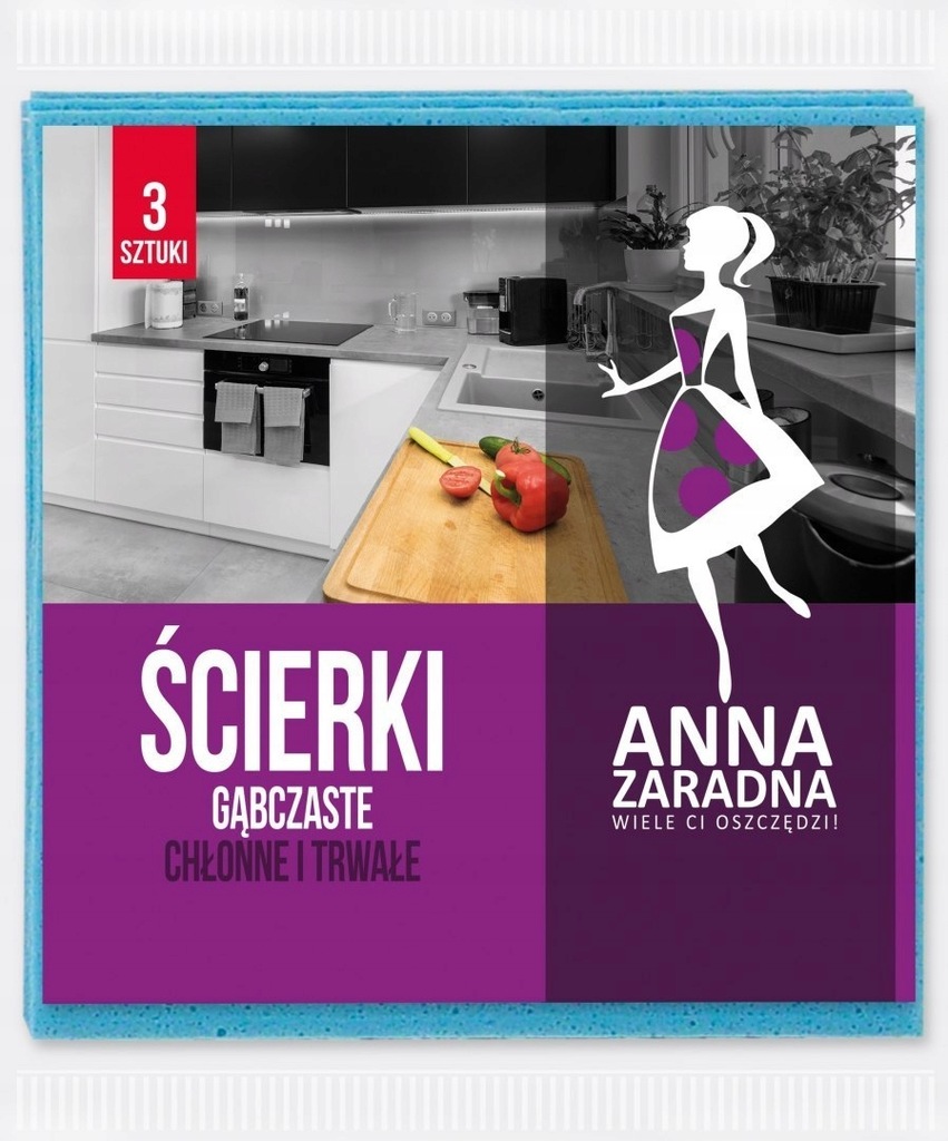 ANNA ZARADNA Ścierki gąbczaste 1op.-3szt.