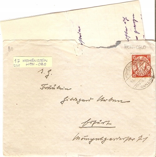 Danzig M17 - stempel HOHENSTEIN