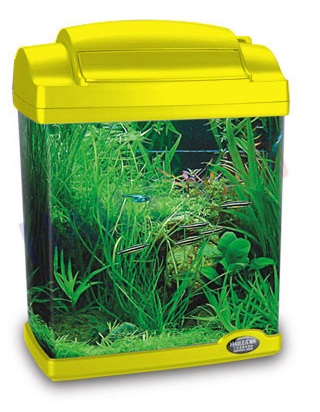 Akwarium akrylowe żółte 6l HAILEA FC200 LED+filtr