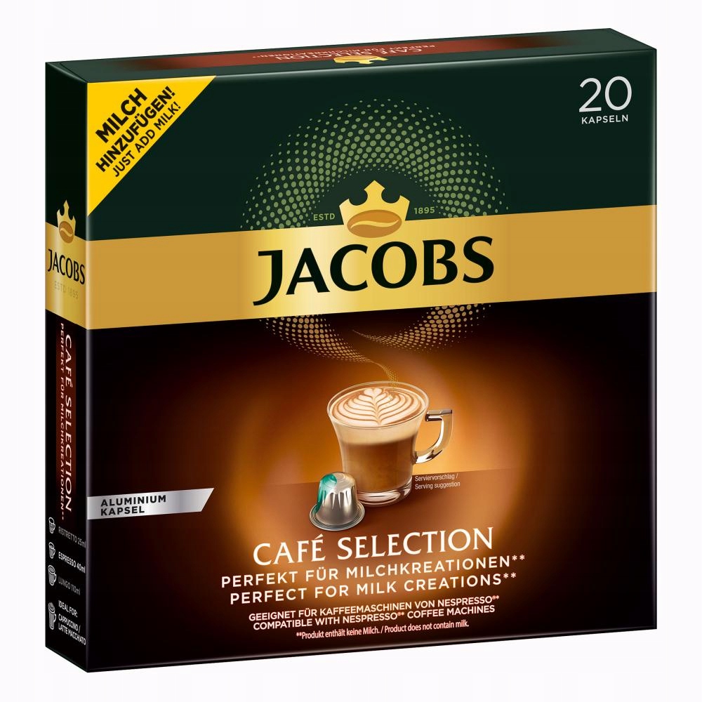 Jacobs Cafe Selection Kapsułki Nespresso kawa 20 sztuk
