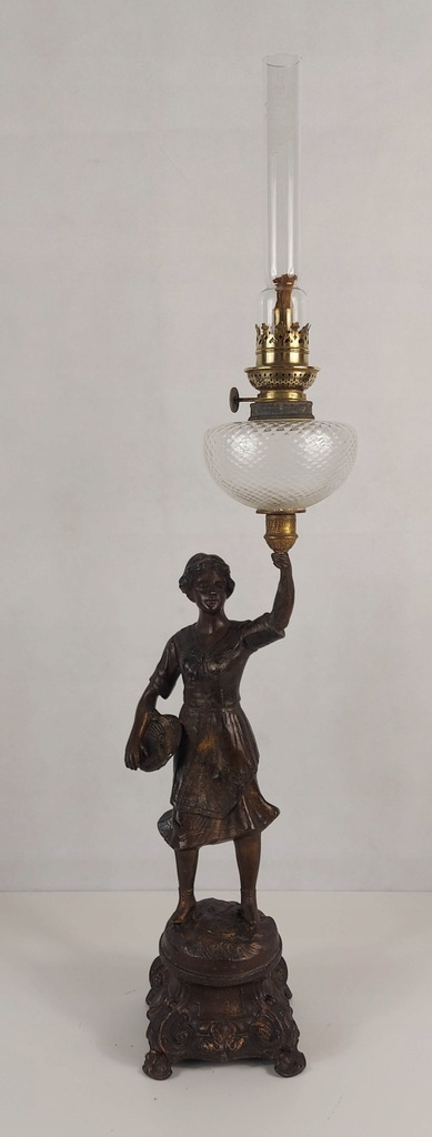 Figuralna lampa naftowa Wild & Wessel - Francja