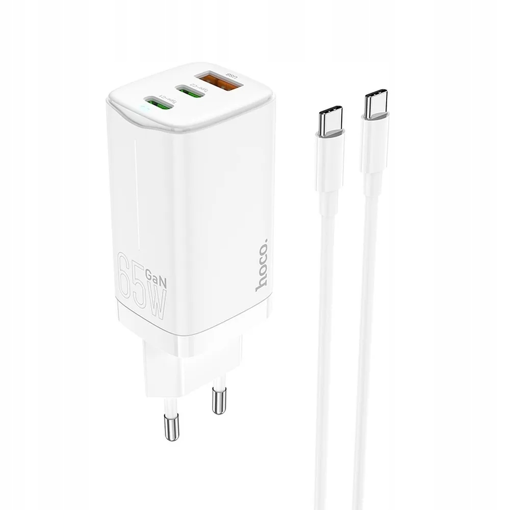 HOCO ładowarka sieciowa GaN USB + 2 x Typ C 65W