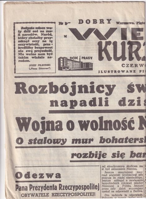 1 Września 1939. KURIER WARSZAWSKI