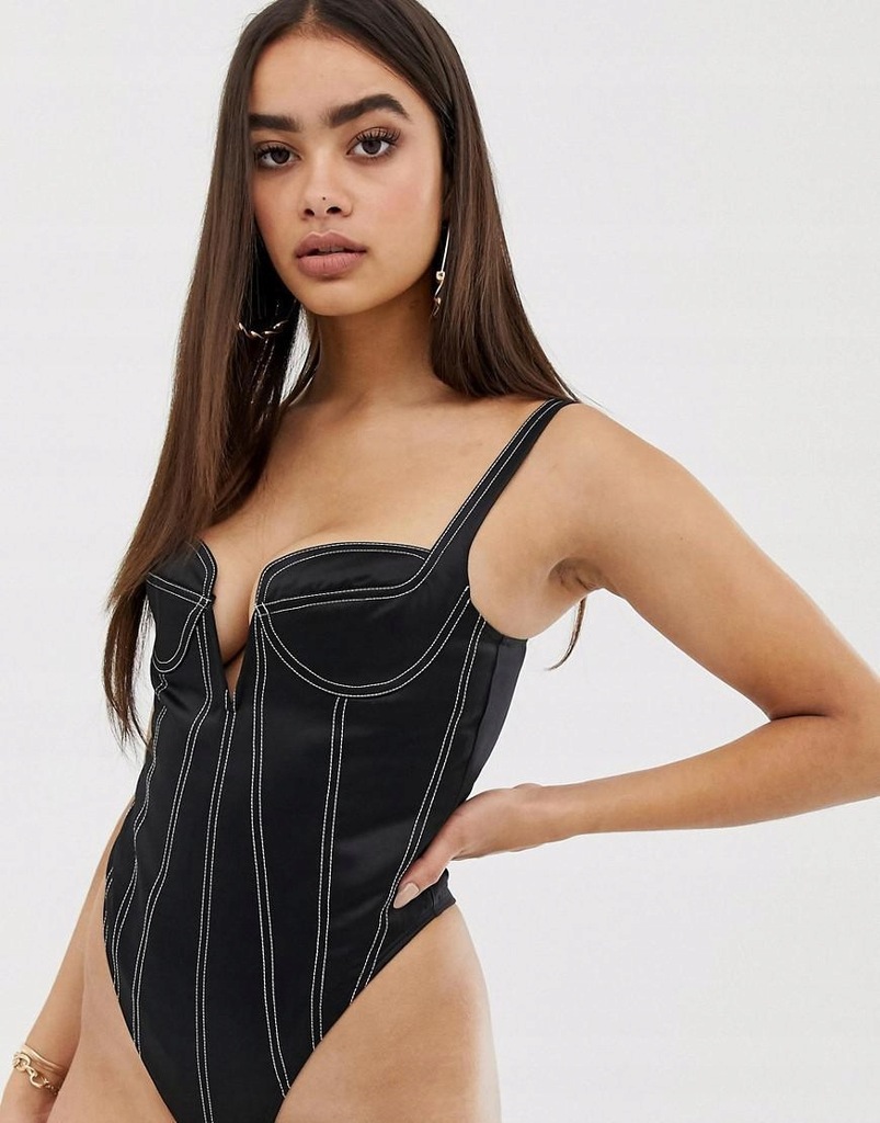 P0M042 MISSGUIDED__XXZ CZARNE BODY DEKOLT__M