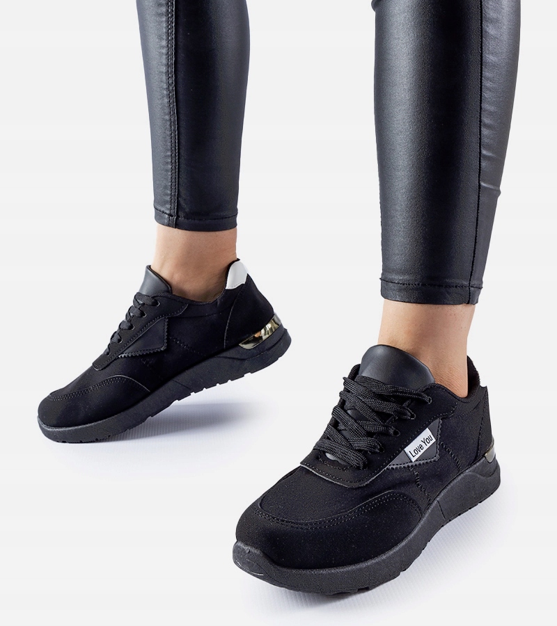 Czarne materiałowe sneakersy Geraldino 27368 rozmiar 38