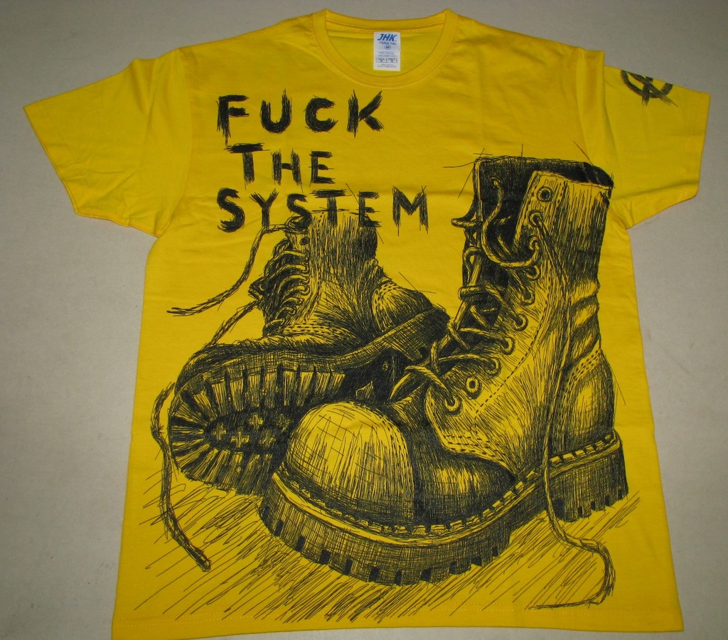 PUNK Glany FUCK THE SYSTEM Anarchia t-shirt XXL