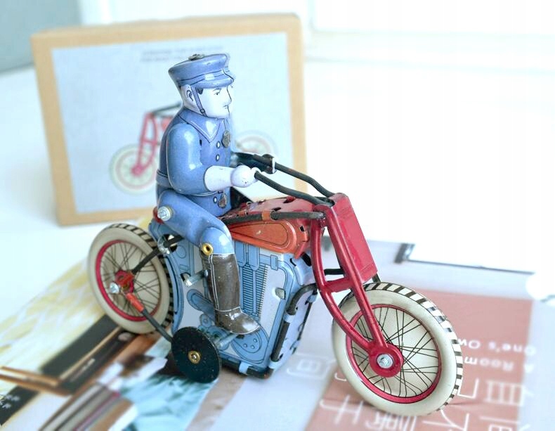 Retro Clockwork Tin Toys Rare Clockwork Motorcycle