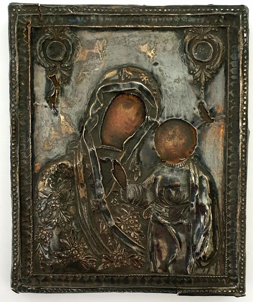Ikona Matka Boża Kazańska srebro 1835r 0137