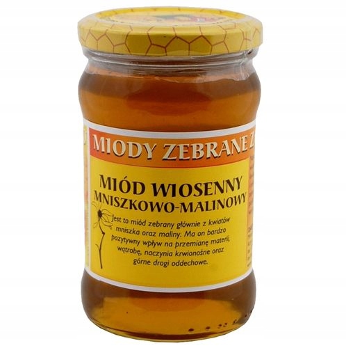 Miód wiosenny mniszkowo-malinowy 400g