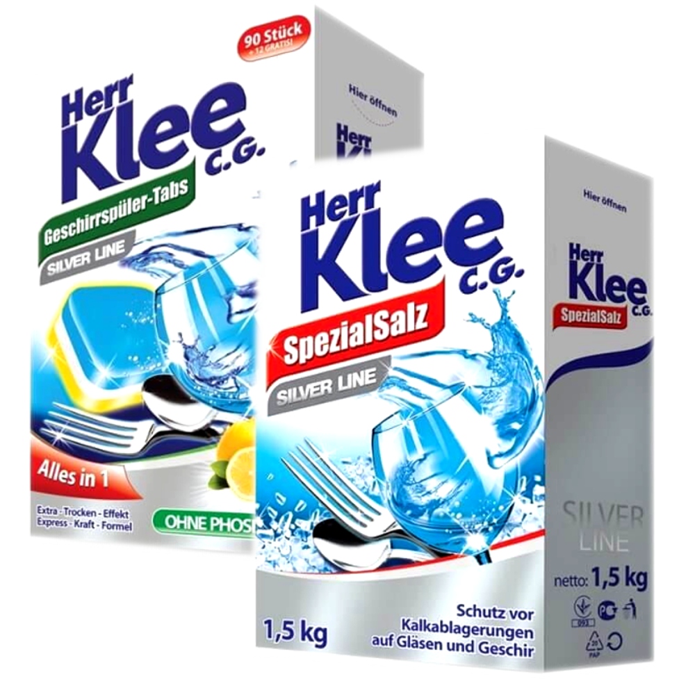 Herr Klee Tabletki do zmywarki 102 szt i Sól 1,5kg
