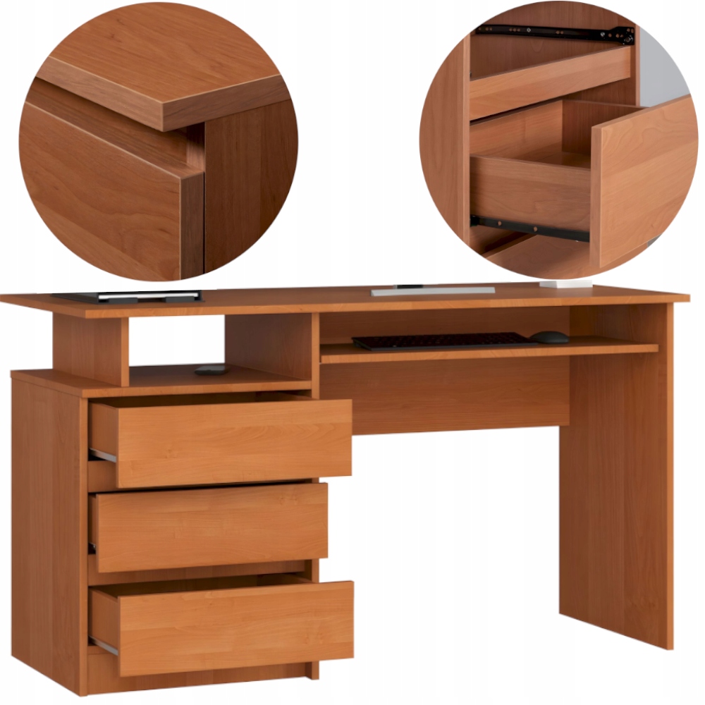 BIURKO KOMPUTEROWE BIUROWE OLCHA SZUFLADY NOWOCZESNE 135 x 60cm CHLOE