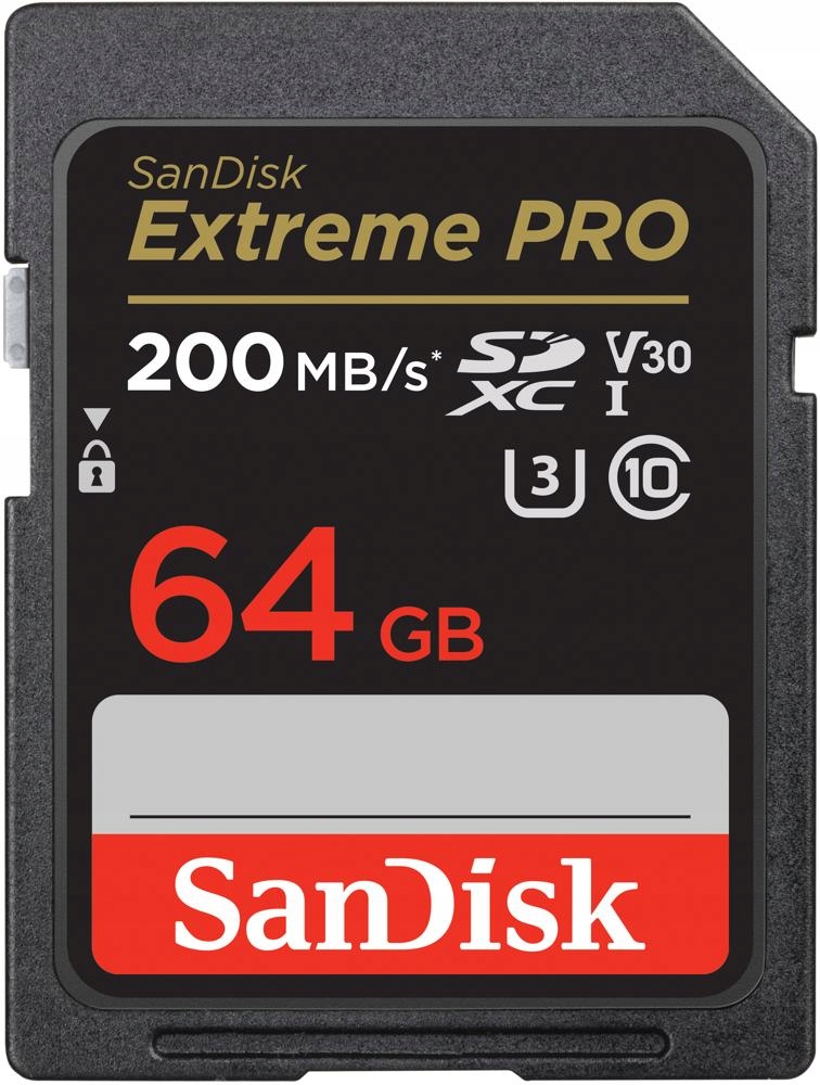 Sandisk SDXC EXTREME PRO 64GB 200MB/s UHS-I V30 U3