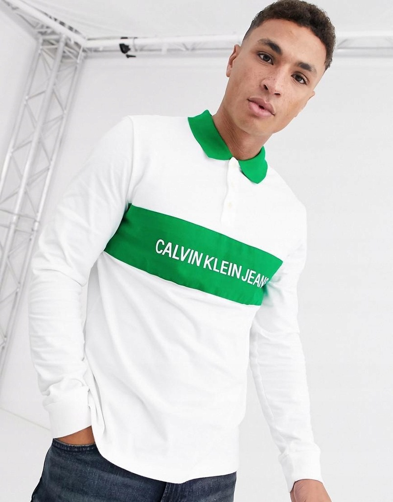 E5E301*CALVIN KLEIN SWETER MĘSKI KOŁNIERZYK M G01