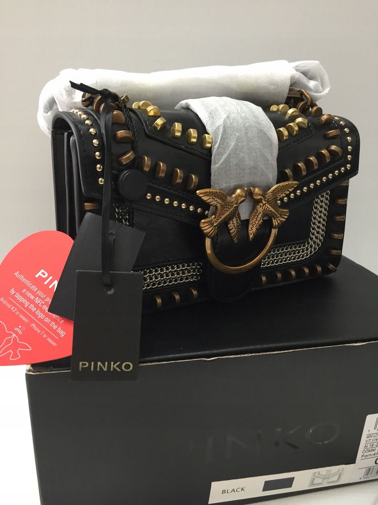 Torebka Pinko Love Mini Bag studs mix czarna 10759037538 oficjalne archiwum Allegro
