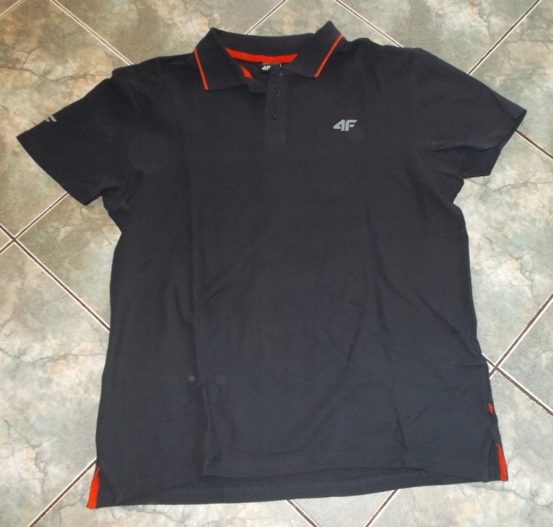 4 F męska koszulka polo czarna bawełniana XL