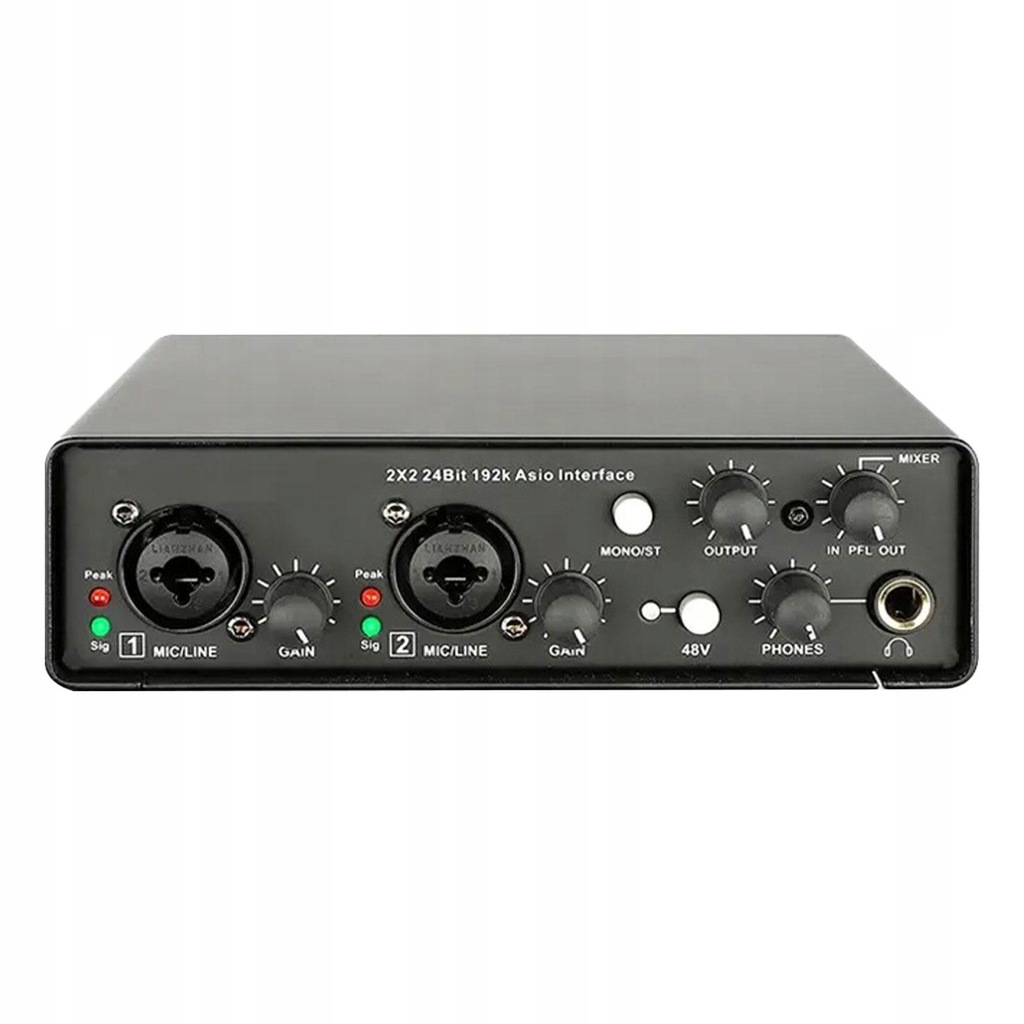 Live Sound Card 24Bit USB 2.0 Sound Mixer Board for Broadcasting