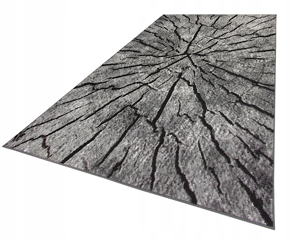 Unikatowy dywan 120x170 efekt drewna szary czarny