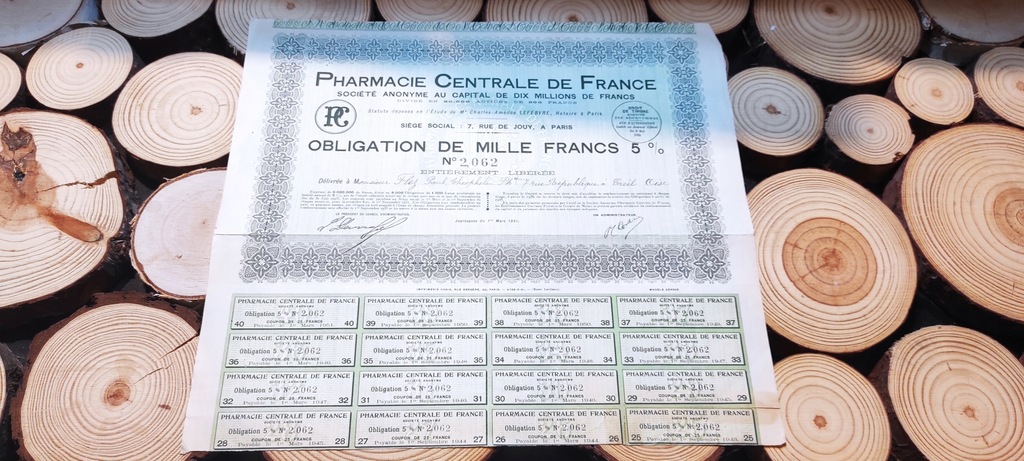 PHARMACIE CENTRALE DE FRANCE 1931r.