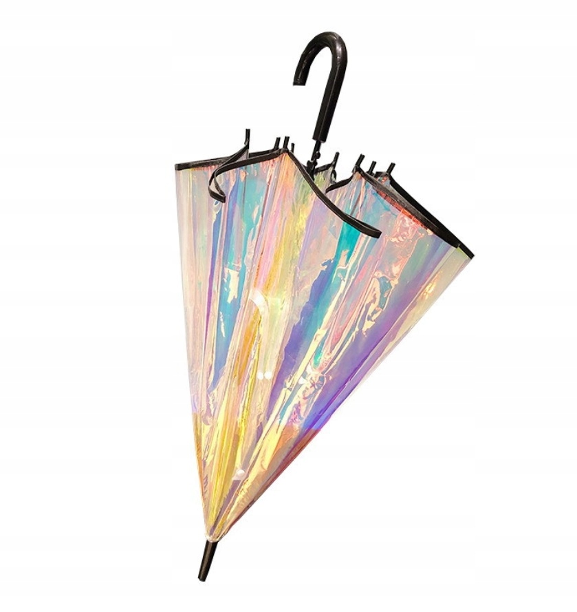 Parasol przezroczysty holograficzny mieniący się