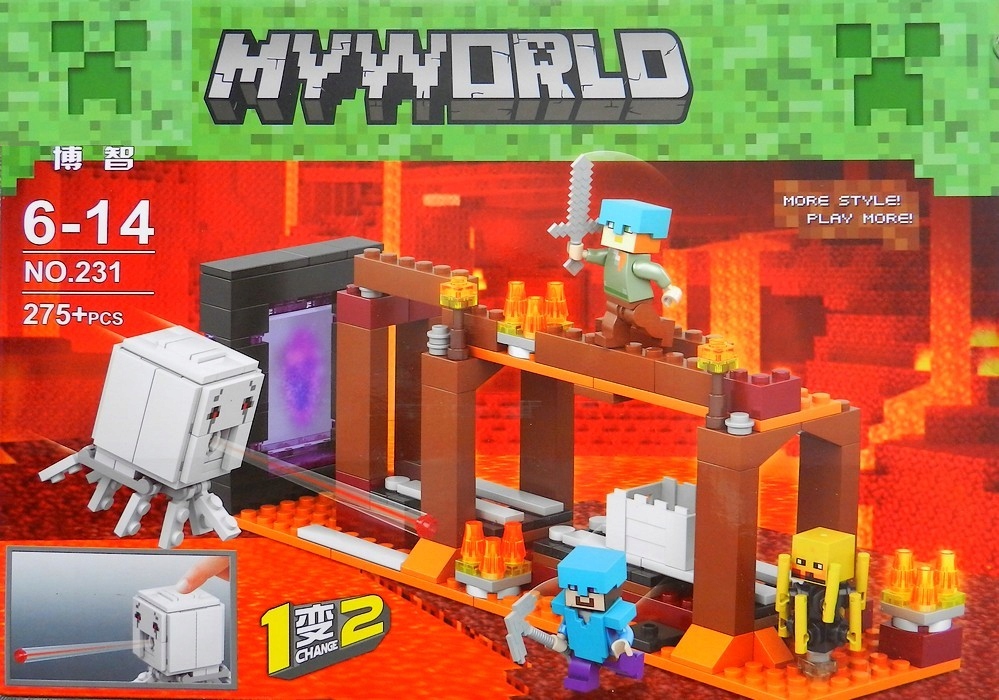 klocki MY WORLD piekło portal BRAMA jak Minecraft