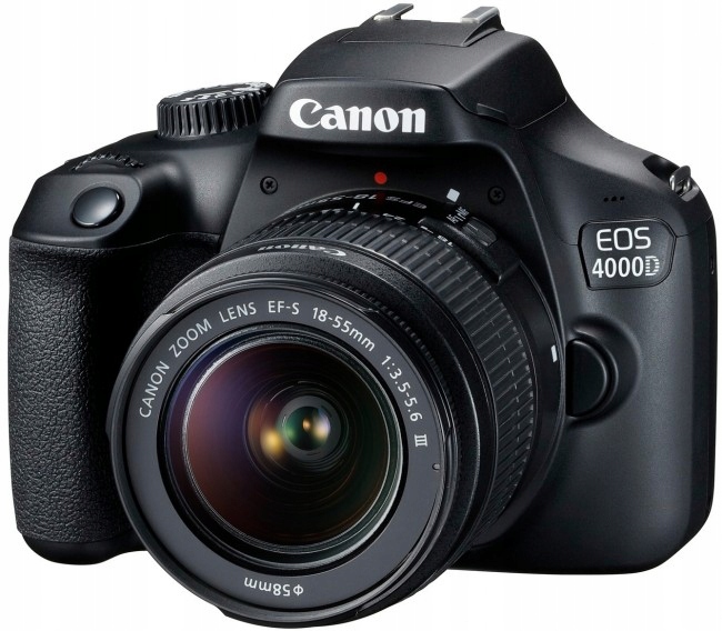 Lustrzanka Canon EOS 4000D + obiektyw EF-S 18-55 DC III