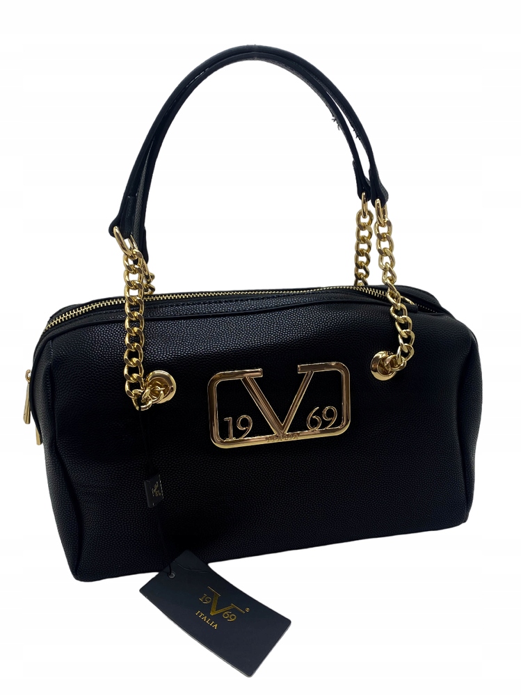 Torebka Versace klasyczna czarna shopper damska