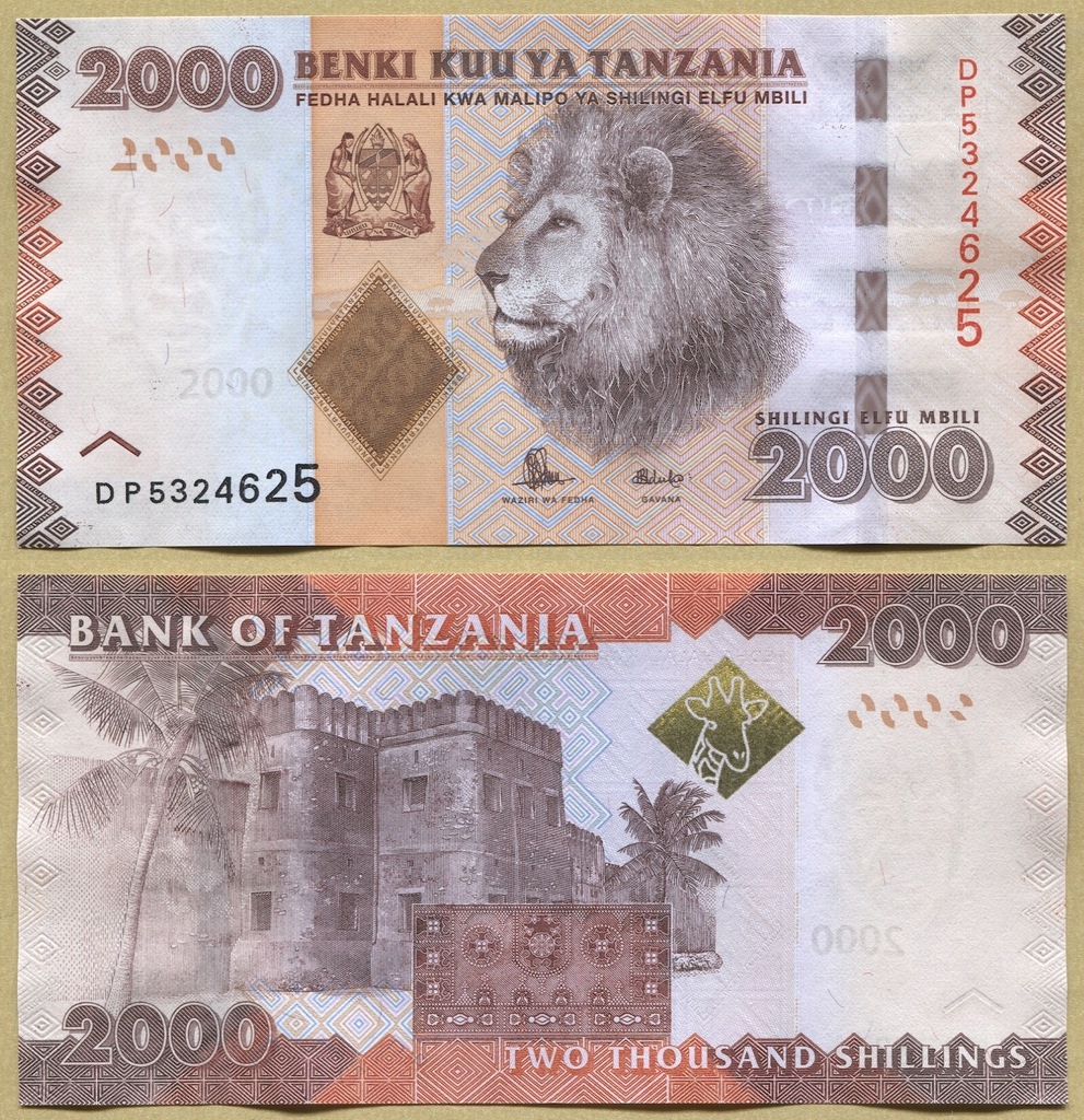 -- TANZANIA 2000 SHILLINGI nd/ 2015 DP P42b UNC