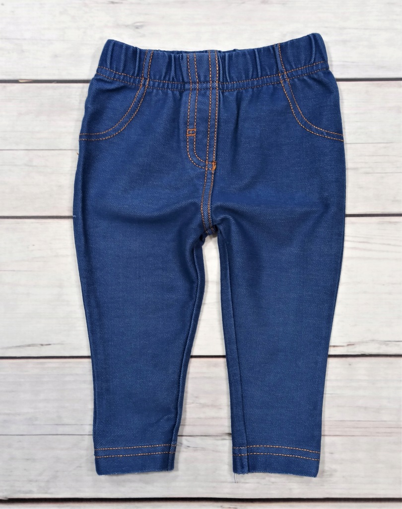 Tu śliczne legginsy a'la jeans 6-9m/74