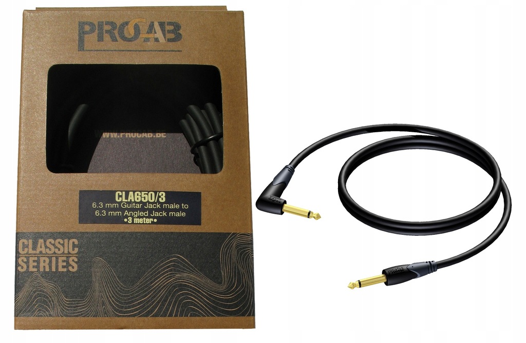 ProCab CLA650/3 kabel jack(mono) - jack(mono) kąt