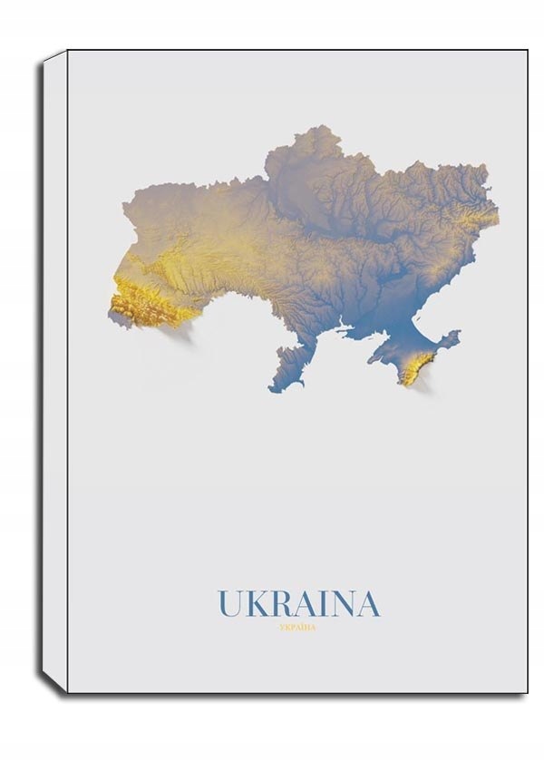 Ukraina, mapa - obraz na płótnie