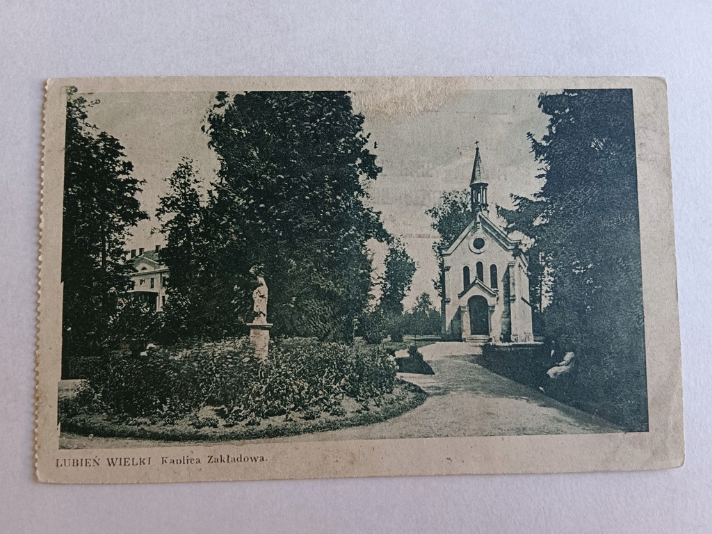 LUBIEŃ WIELKI KAPLICA ZAKŁADOWA, PRZEDWOJENNA 1935 R, ZNACZEK 9600 A