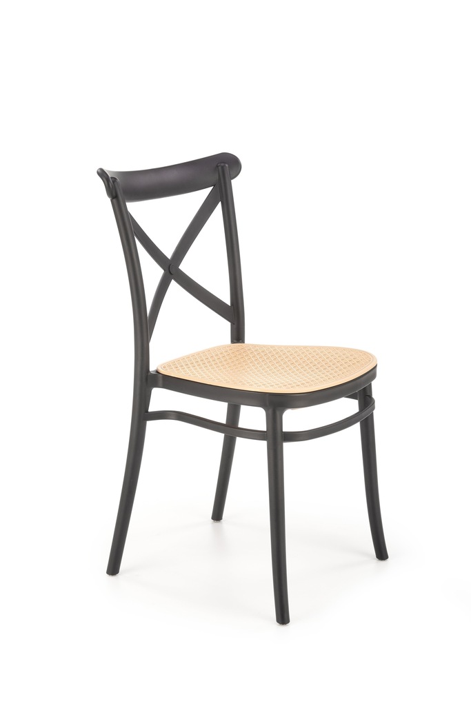 K512 krzesło czarny , brązowy, z oparciem, boho, skandynawskie