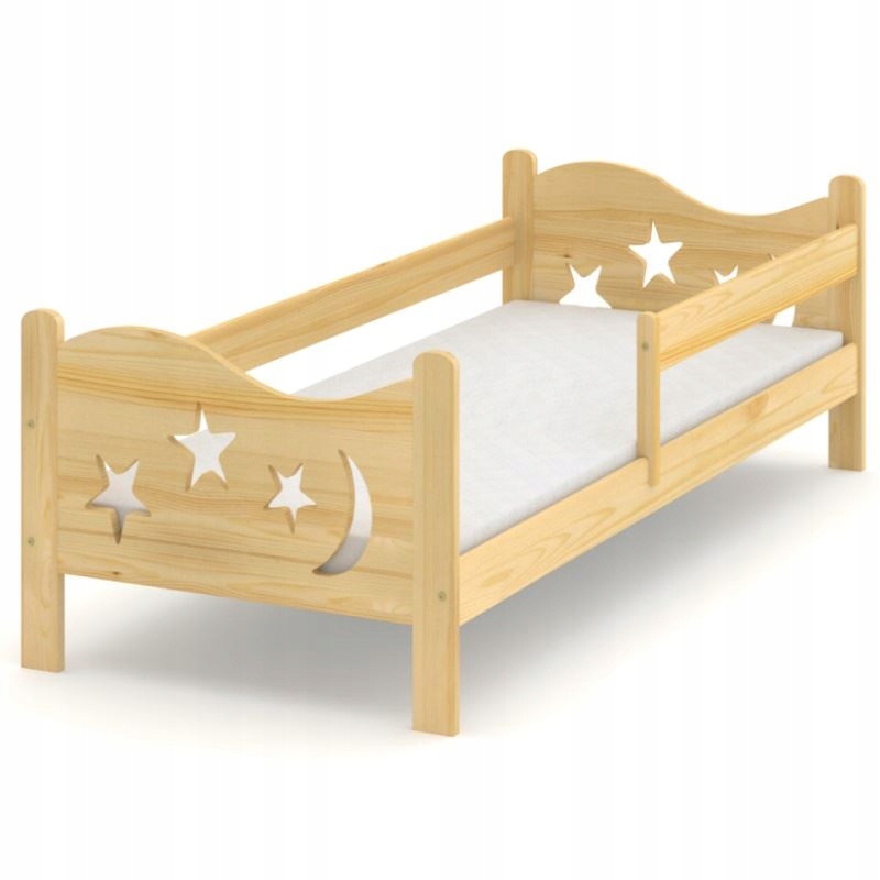 Łóżko dziecięce 70x140 drewniane sosnowe Gwiazdka