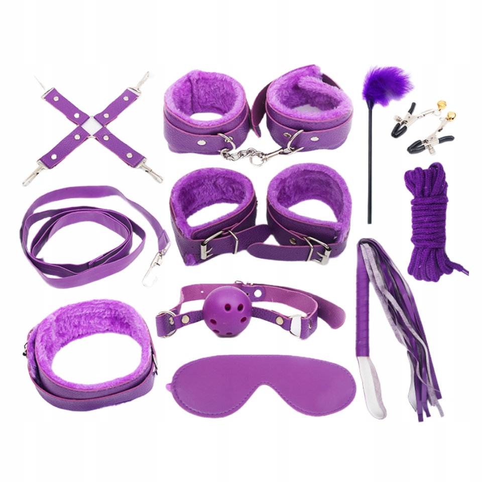 Sex Gadgets Erotic Toys Whip Handcuffs Headband Rope BDSM SET