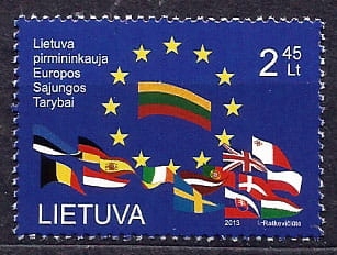 Litwa 2013, Prezydencja w Unii, polska flaga **