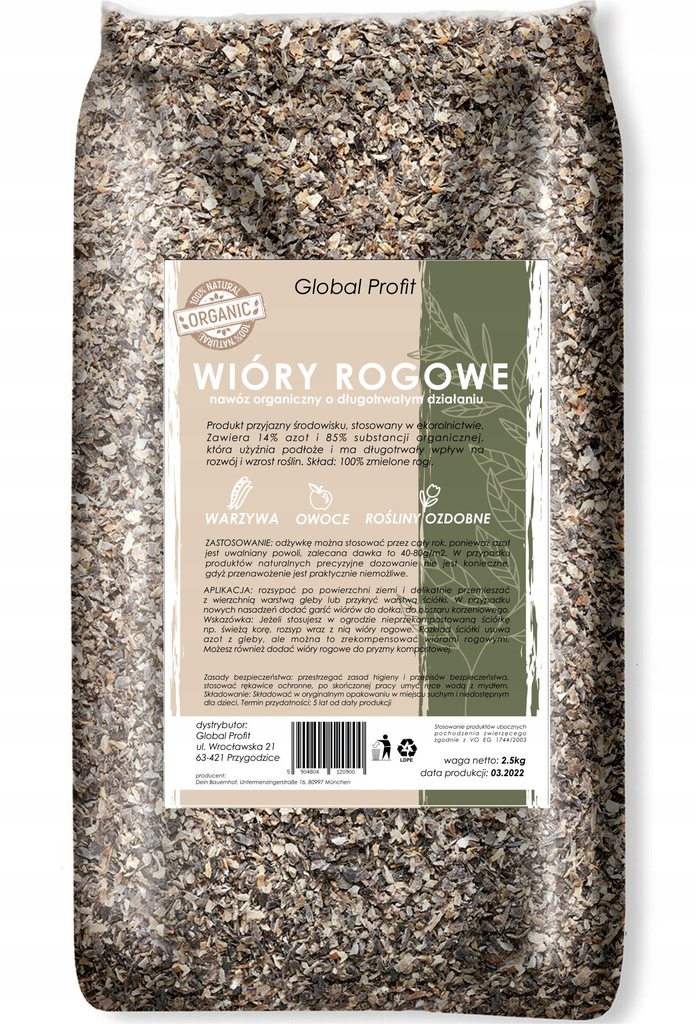 Nawóz z rogów i kopyt bydlęcych ECO wióry