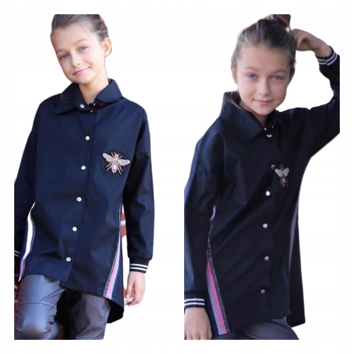 Qba Kids- Koszula Oversize Granatowa PL 128