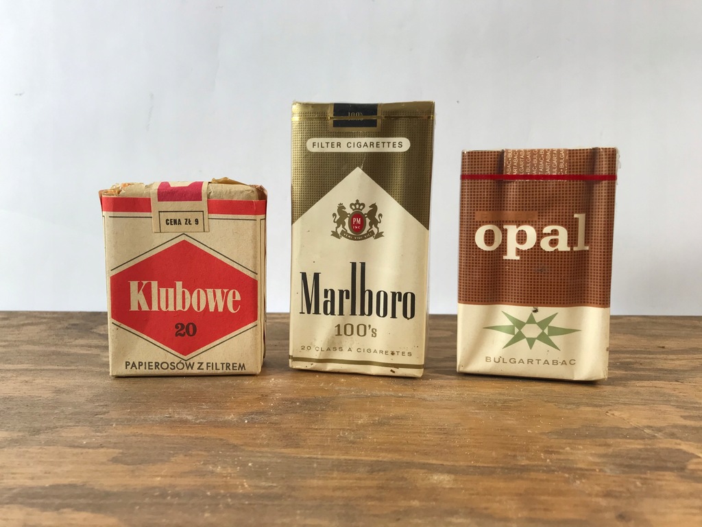Trzy paczki papierosy stare kolekcjonerskie PRL