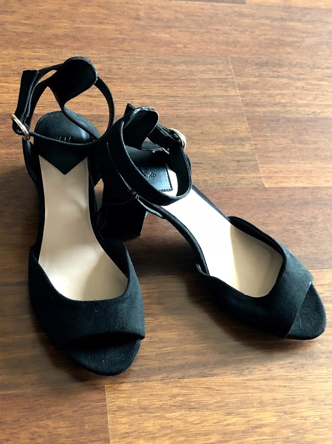 H&M czarne sandalki-eco-zamsz-38-NOWE!