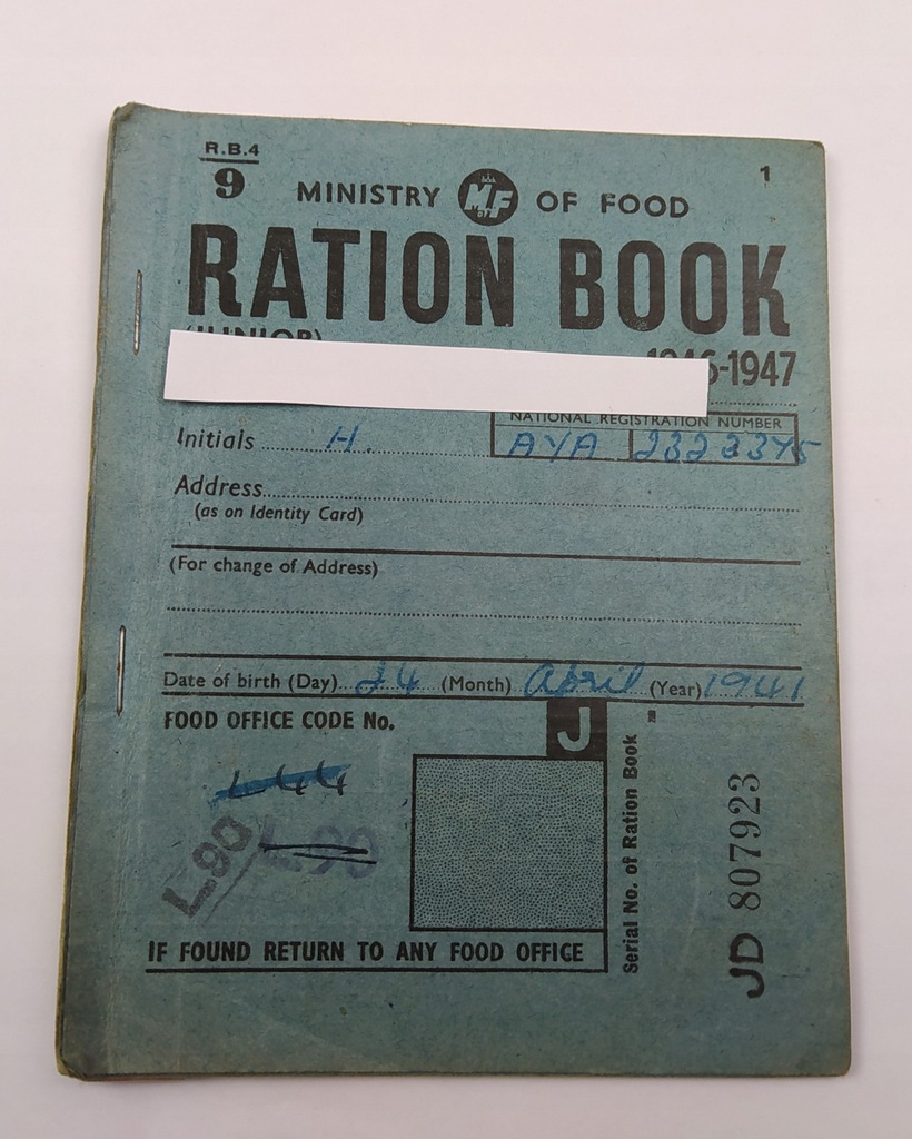 Ration Book Ministerstwo Żywności 1946/47 Londyn*