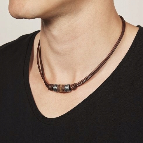 FOSSIL Naszyjnik męski choker JF00899797