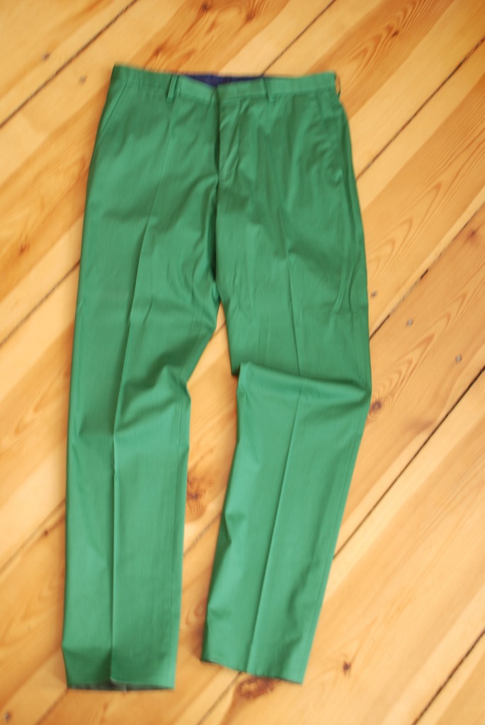 piękne spodnie męskie pierre cardin zielone