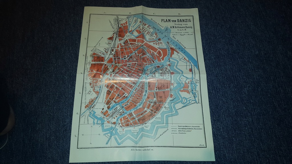 Stara mapa Plan von DANZIG