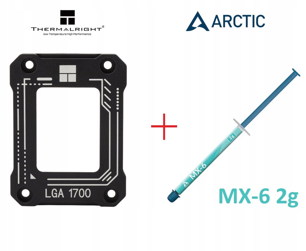 Thermalright LGA 1700-BCF BLACK V2 ramka bracket + pasta Arctic MX-6 2g