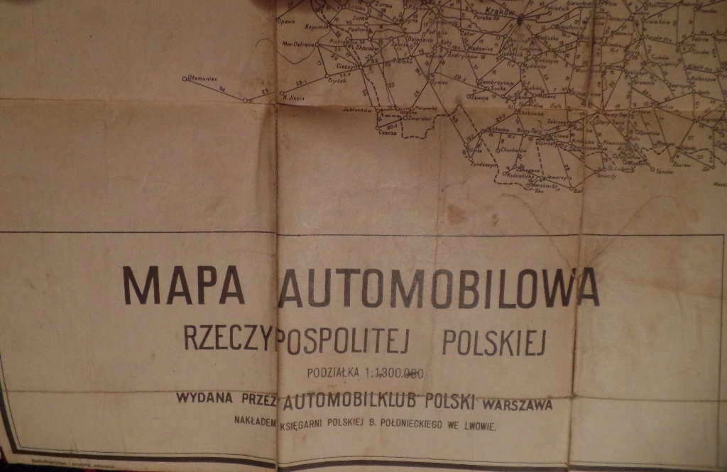 Mapa Automobilowa Rzeczypospolitej lata 20. Lwów