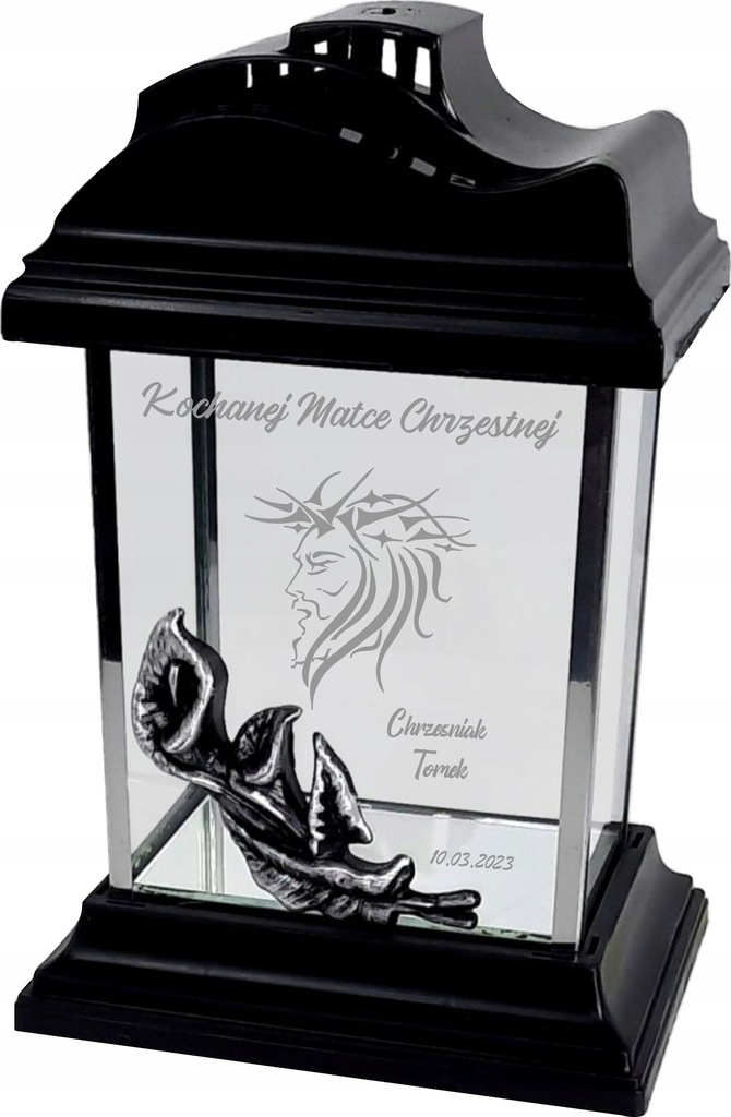 ZNICZ Z GRAWEREM NAPISEM CHRZESTNEJ CHRZESTNEGO