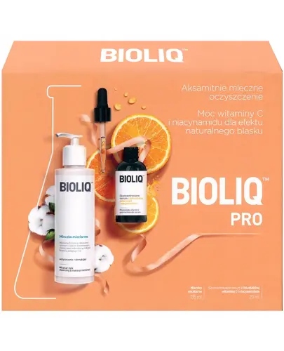 BIOLIQ PRO ZESTAW DLA NIEJ SERUM Z WITAMINĄ C+MLECZKO MICELARNE